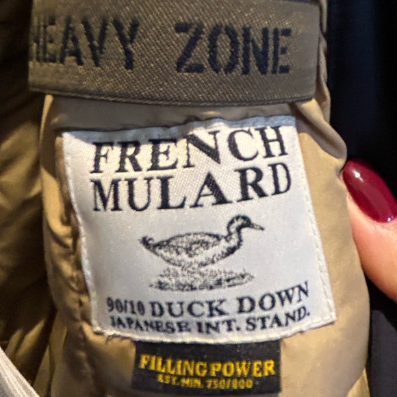 Navy blue winter midi jacket. Duck down very warm. - Picture 5 of 5